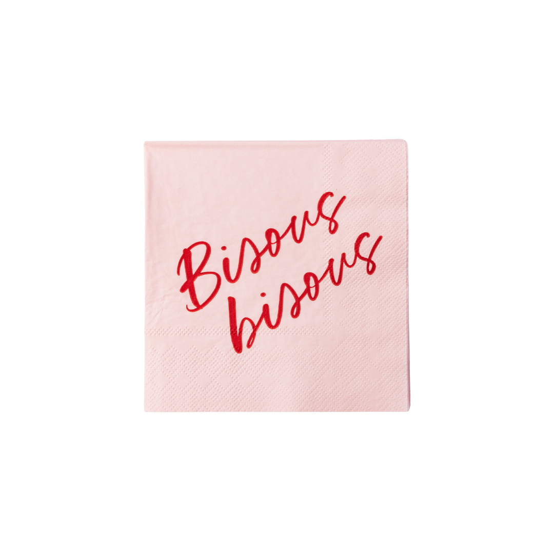 BISOUS BISOUS COCKTAIL NAPKINS Bonjour Fete Napkins BISOUS BISOUS COCKTAIL NAPKINS Bonjour Fete - Party Supplies