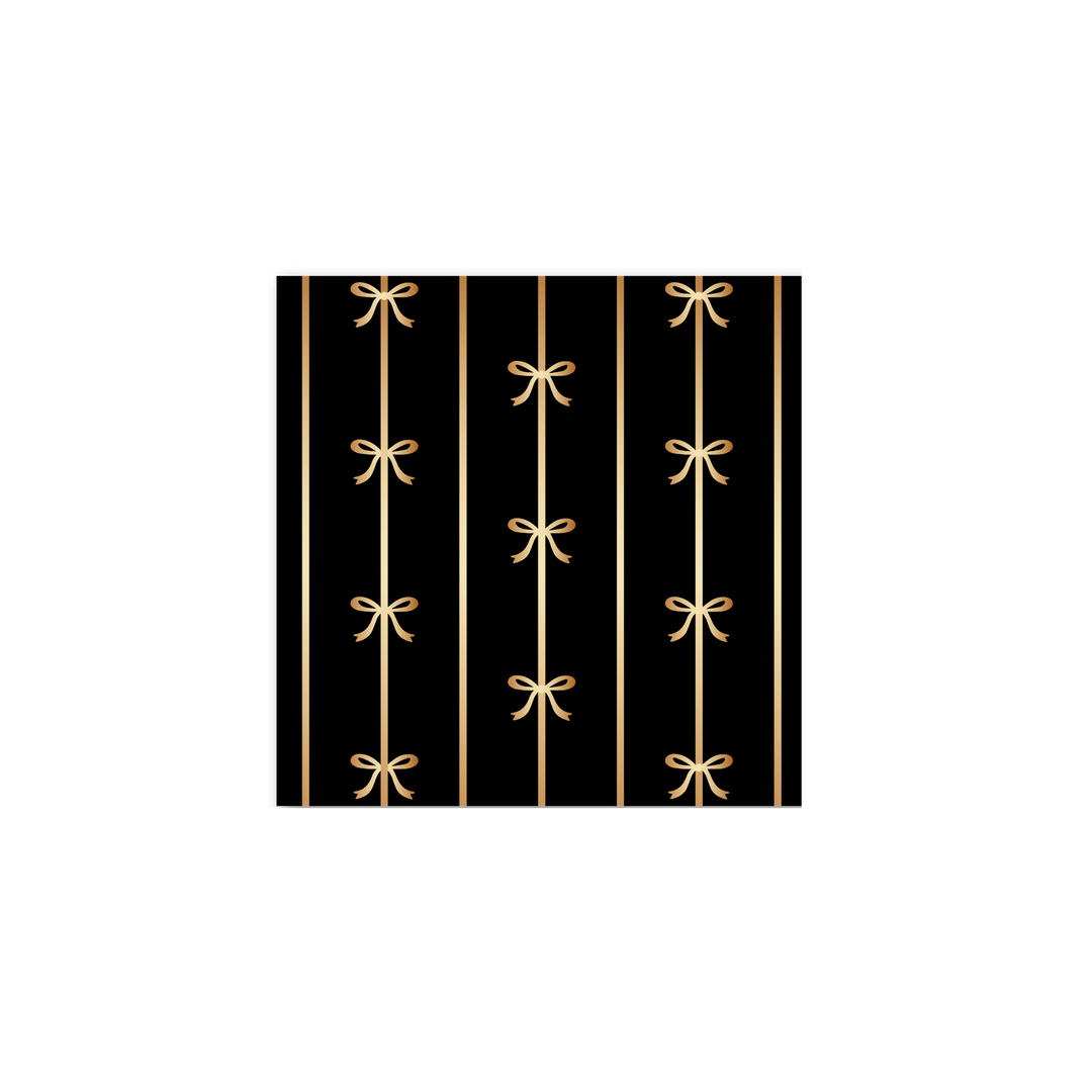 BLACK & GOLD SIGNATURE BOW SMALL NAPKINS Bonjour Fete Napkins Bonjour Fete - Party Supplies