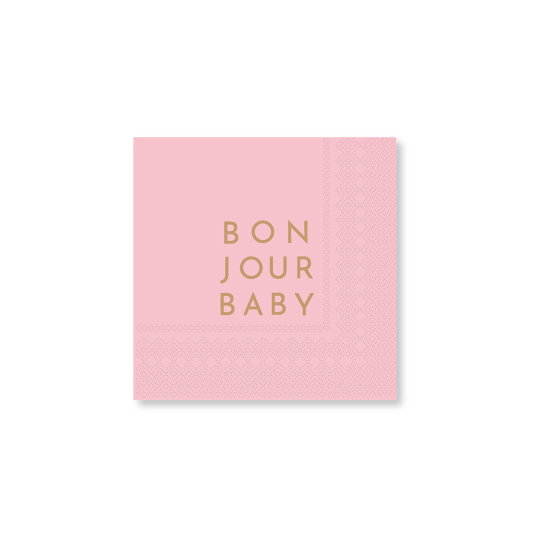 BONJOUR BABY PETAL PINK COCKTAIL NAPKINS Bonjour Fete Napkins Bonjour Fete - Party Supplies