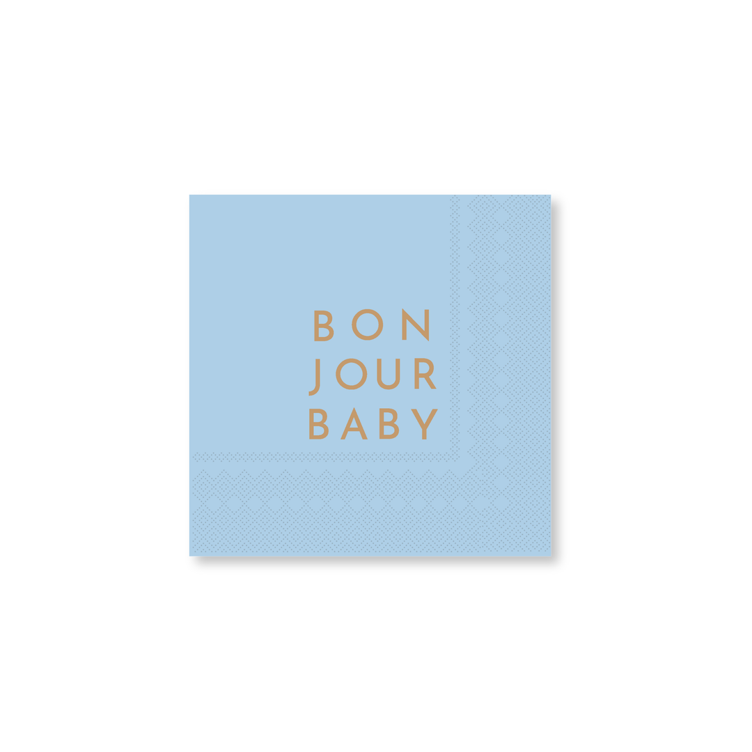 BONJOUR BABY SKY BLUE COCKTAIL NAPKINS Bonjour Fete Napkins Bonjour Fete - Party Supplies