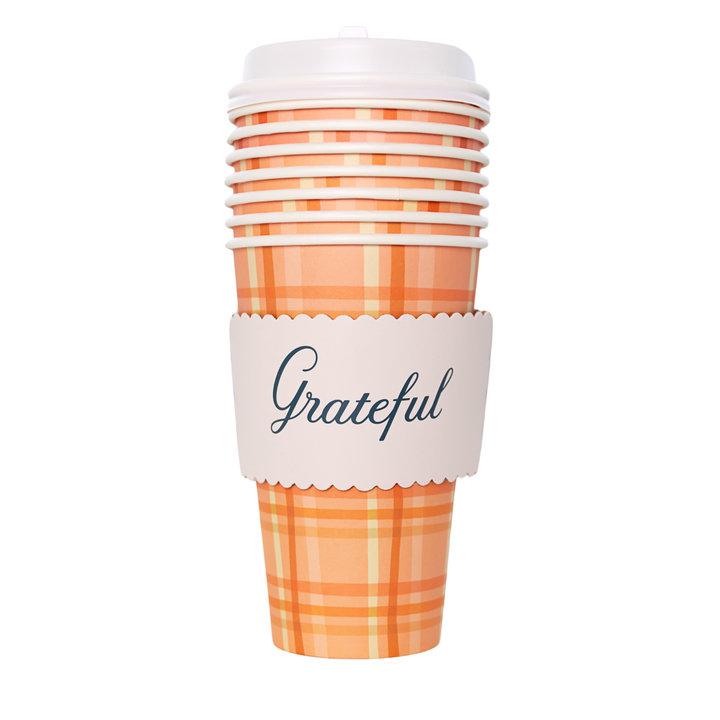 BONJOUR FETE X THE HOUSE THAT LARS BUILT THANKSGIVING COFFEE CUPS Bonjour Fete Cups Bonjour Fete - Party Supplies