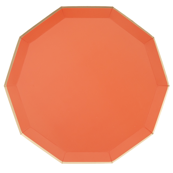 SUNKISSED ORANGE SIGNATURE LARGE PLATES Bonjour Fete SUNKISSED ORANGE SIGNATURE LARGE PLATES Bonjour Fete - Party Supplies