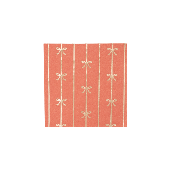 SUNKISSED ORANGE SIGNATURE BOW SMALL NAPKINS Bonjour Fete Napkins Bonjour Fete - Party Supplies