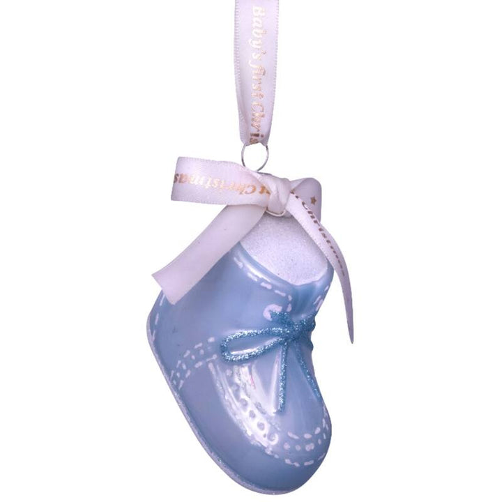 BLUE BABY SNOW BOOT GLASS ORNAMENT Vondels Christmas Ornament Bonjour Fete - Party Supplies