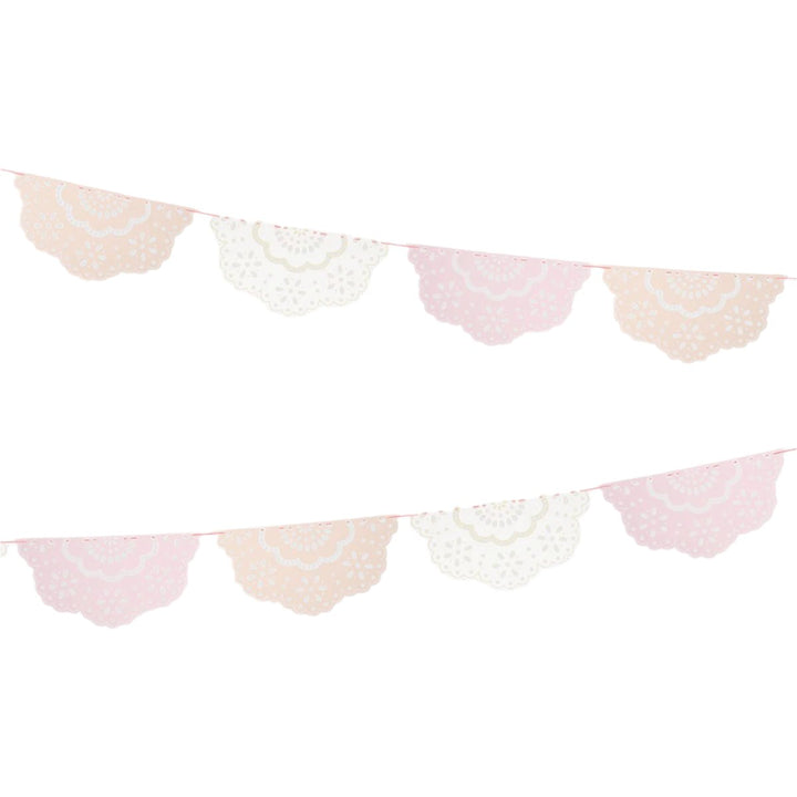 BRODERIE ANGLAISE LACE MULTI PENNANT GARLAND Meri Meri Garlands & Banners BRODERIE ANGLAISE LACE MULTI PENNANT GARLAND Bonjour Fete - Party Supplies