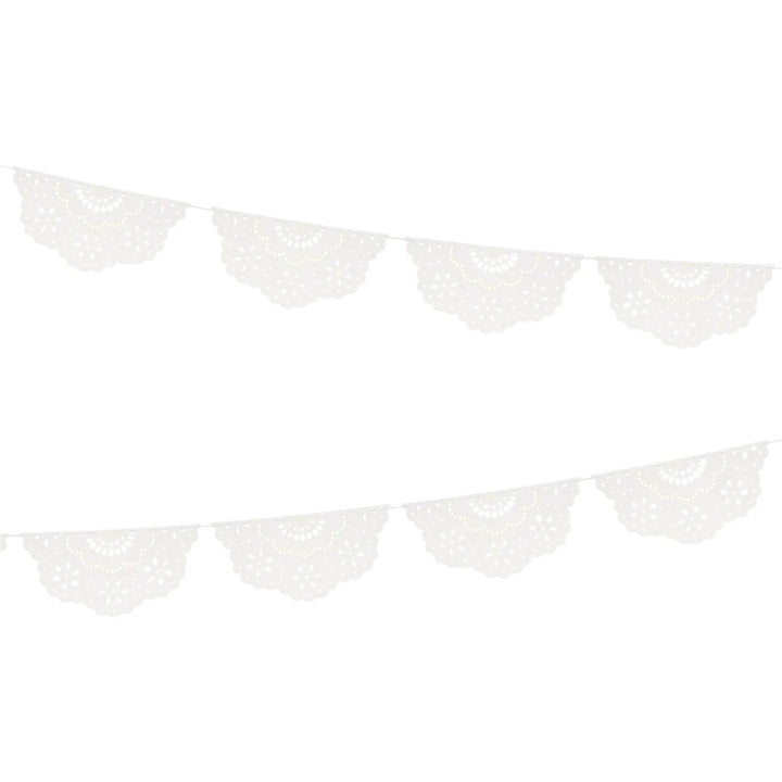 BRODERIE ANGLAISE LACE WHITE PENNANT GARLAND Meri Meri Garlands & Banners BRODERIE ANGLAISE LACE WHITE PENNANT GARLAND Bonjour Fete - Party Supplies