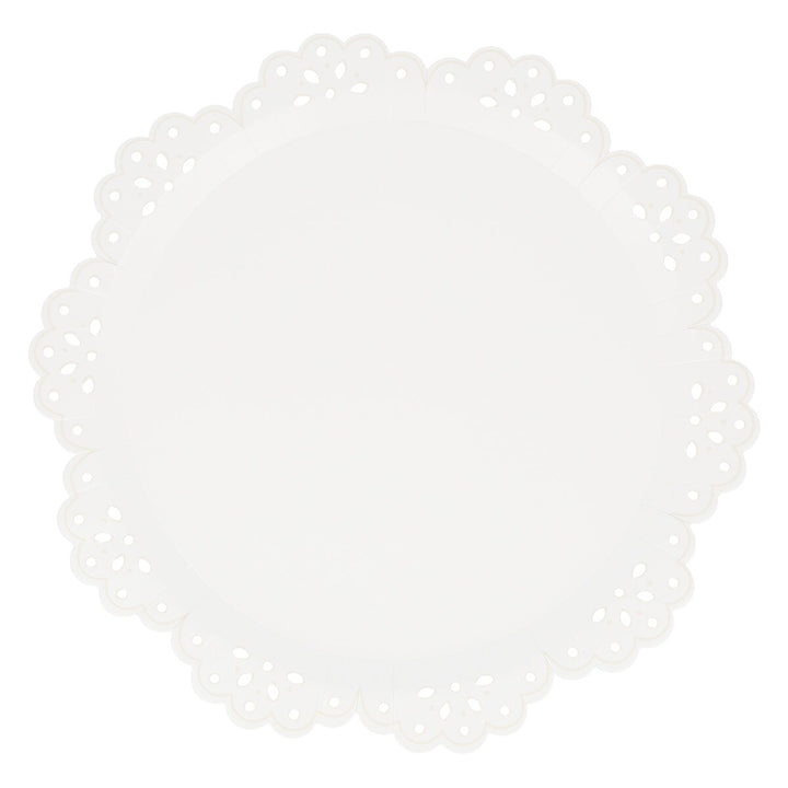 BRODERIE ANGLAISE LACE WHITE PLATES Meri Meri Plates Bonjour Fete - Party Supplies