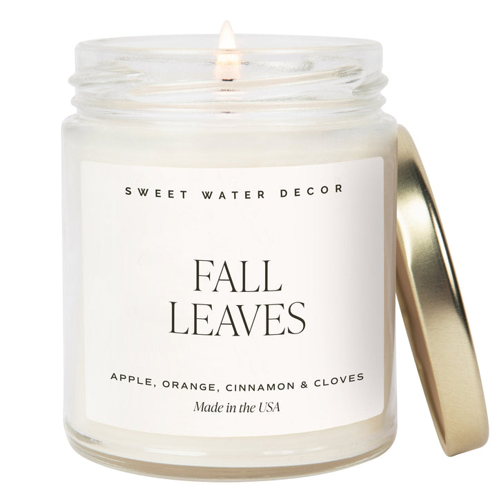 FALL LEAVES SOY CANDLE Sweet Water Decor Candles Bonjour Fete - Party Supplies