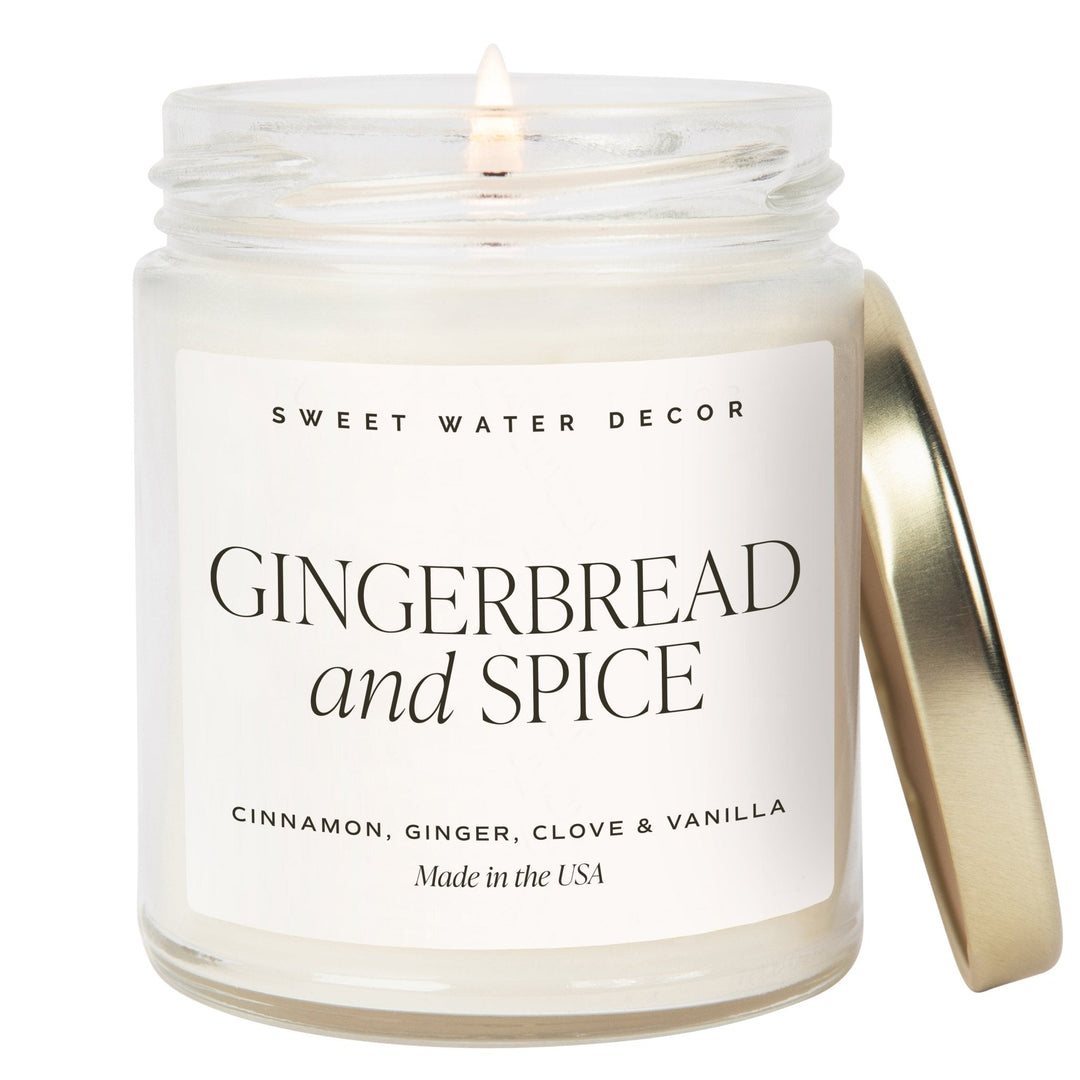 GINGERBREAD AND SPICE SOY CANDLE Sweet Water Decor Candles Bonjour Fete - Party Supplies