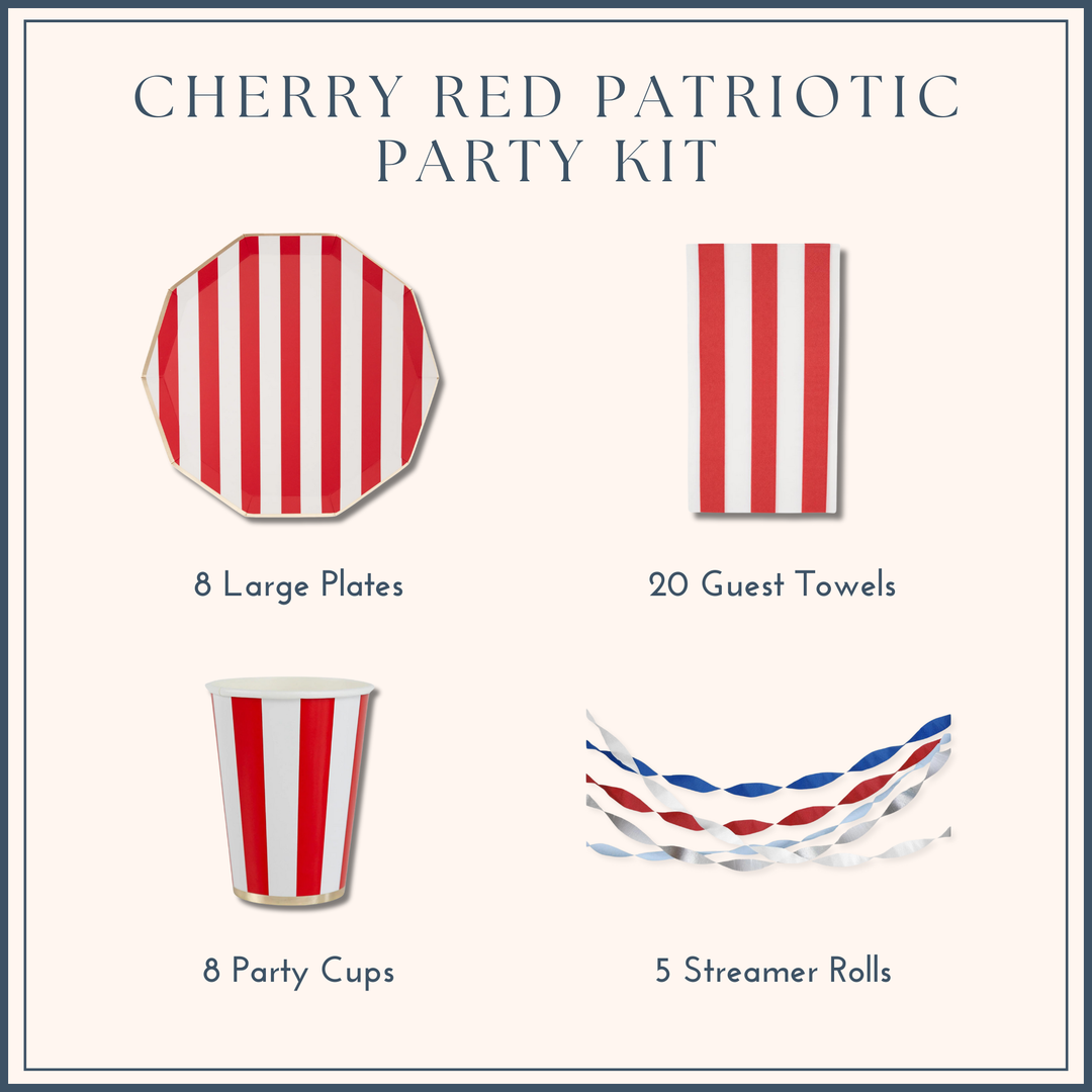 CHERRY RED PATRIOTIC PARTY KIT Bonjour Fête  Bonjour Fete - Party Supplies