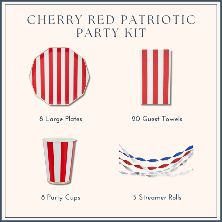 CHERRY RED PATRIOTIC PARTY KIT Bonjour Fête  Bonjour Fete - Party Supplies