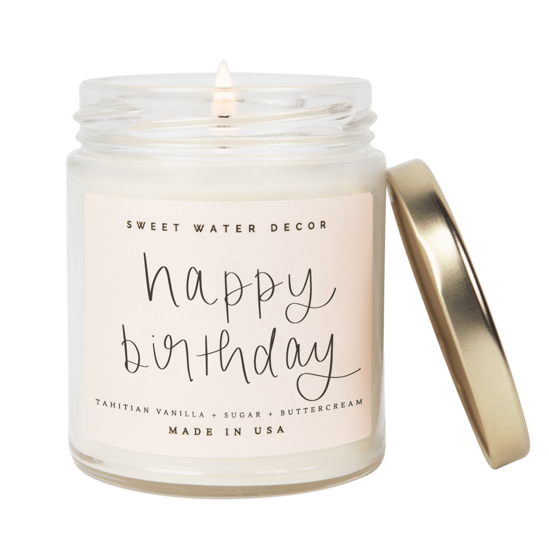 HAPPY BIRTHDAY SOY CANDLE Sweet Water Decor Candles Bonjour Fete - Party Supplies