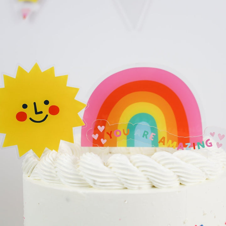 Chasing Rainbows Acrylic Cake Topper Set Bonjour Fete Party Supplies Cake Topper