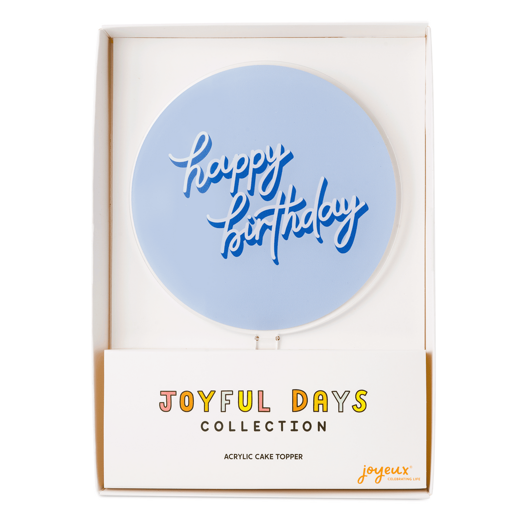 Happy Birthday Blue Acrylic Cake Topper Bonjour Fete Party Supplies Cake Toppers