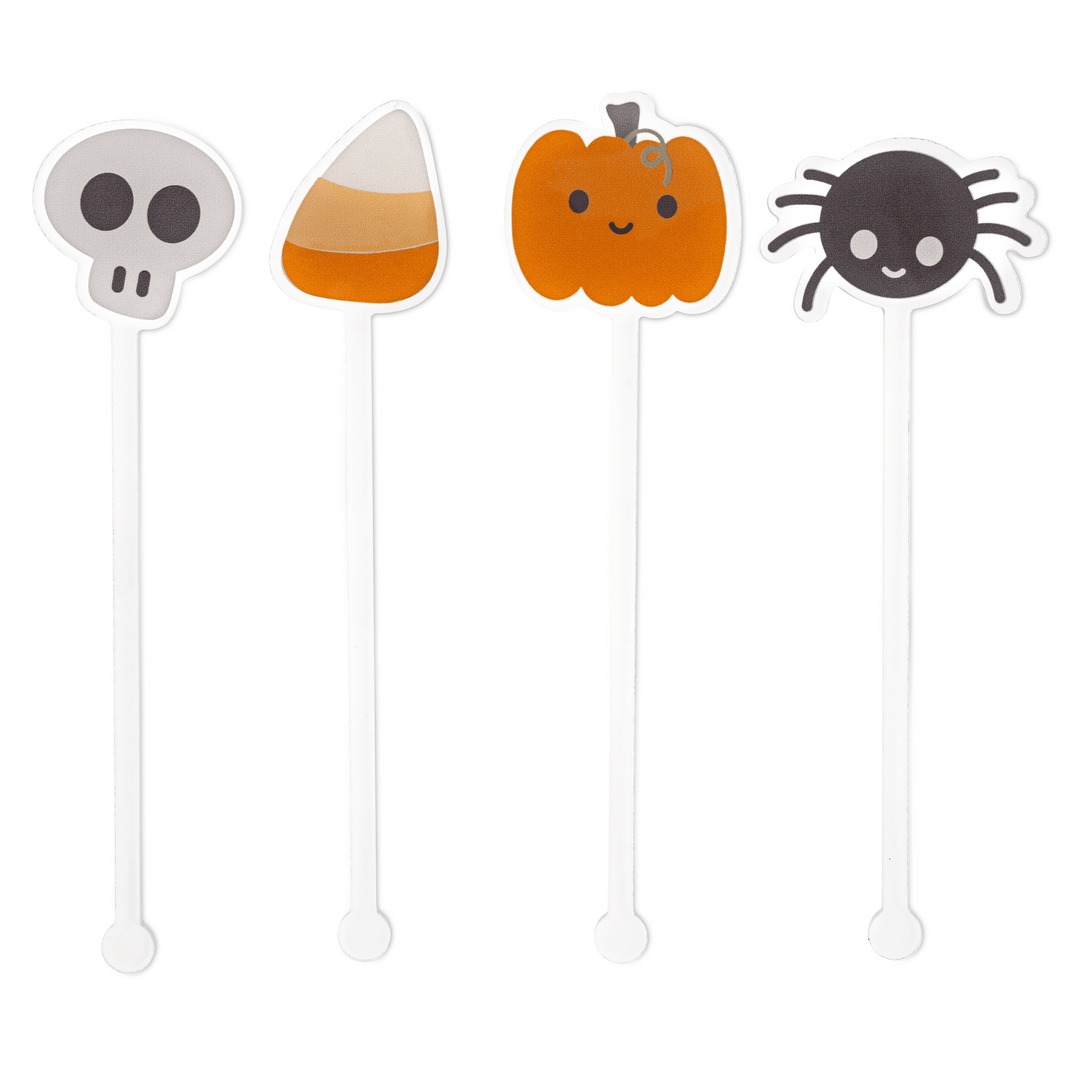 BOO! SPOOKY ACRYLIC DRINK STIRRERS Joyeux Company Halloween Party Supplies Bonjour Fete - Party Supplies