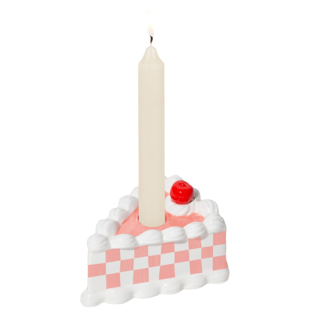 CHECKER CAKE CANDLE HOLDER The Wow Effect Home Candles CHECKER CAKE CANDLE HOLDER Bonjour Fete - Party Supplies