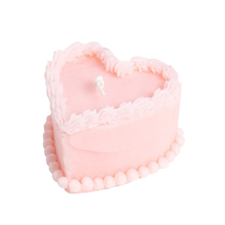 VINTAGE HEART CAKE SHAPED CANDLE The Wow Effect Home Candles VINTAGE HEART CAKE SHAPED CANDLE Bonjour Fete - Party Supplies