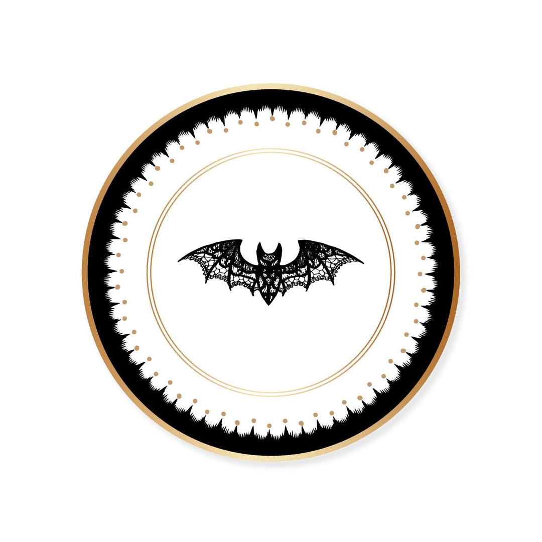 ELEGANT HALLOWEEN DESSERT LACY BAT PLATES Bonjour Fete Plates Bonjour Fete - Party Supplies