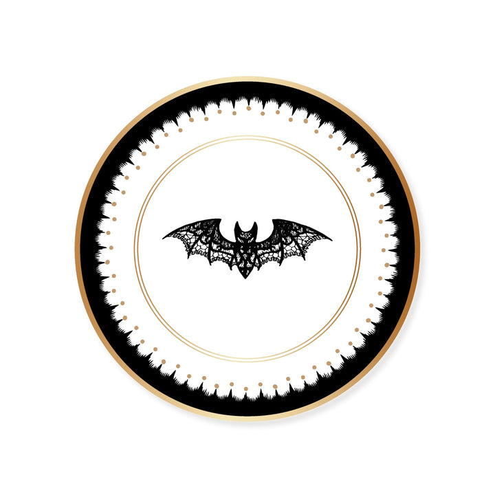 ELEGANT HALLOWEEN DESSERT LACY BAT PLATES Bonjour Fete Plates Bonjour Fete - Party Supplies