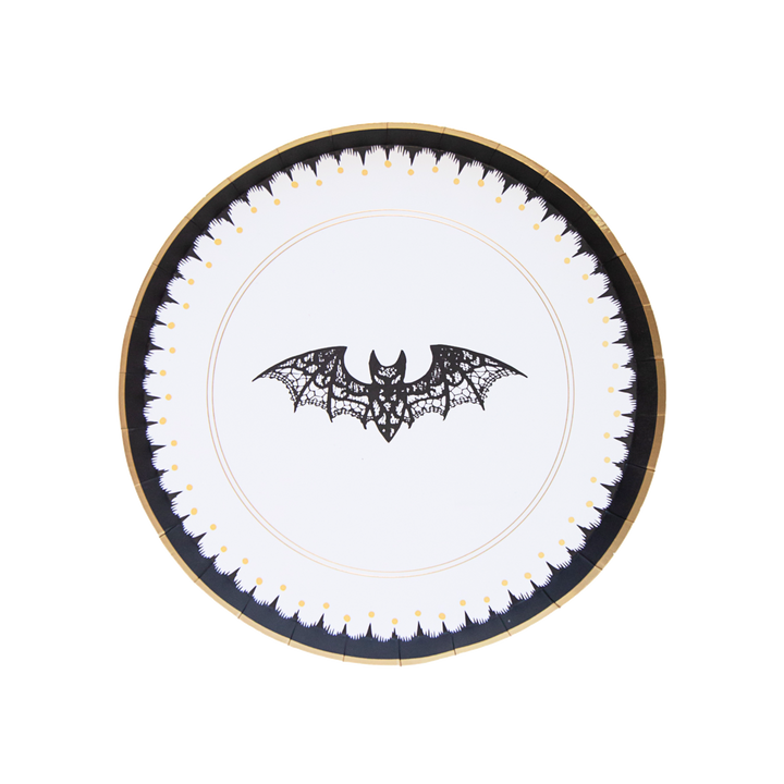 ELEGANT HALLOWEEN DESSERT LACY BAT PLATES Bonjour Fete Halloween Party Supplies Bonjour Fete - Party Supplies