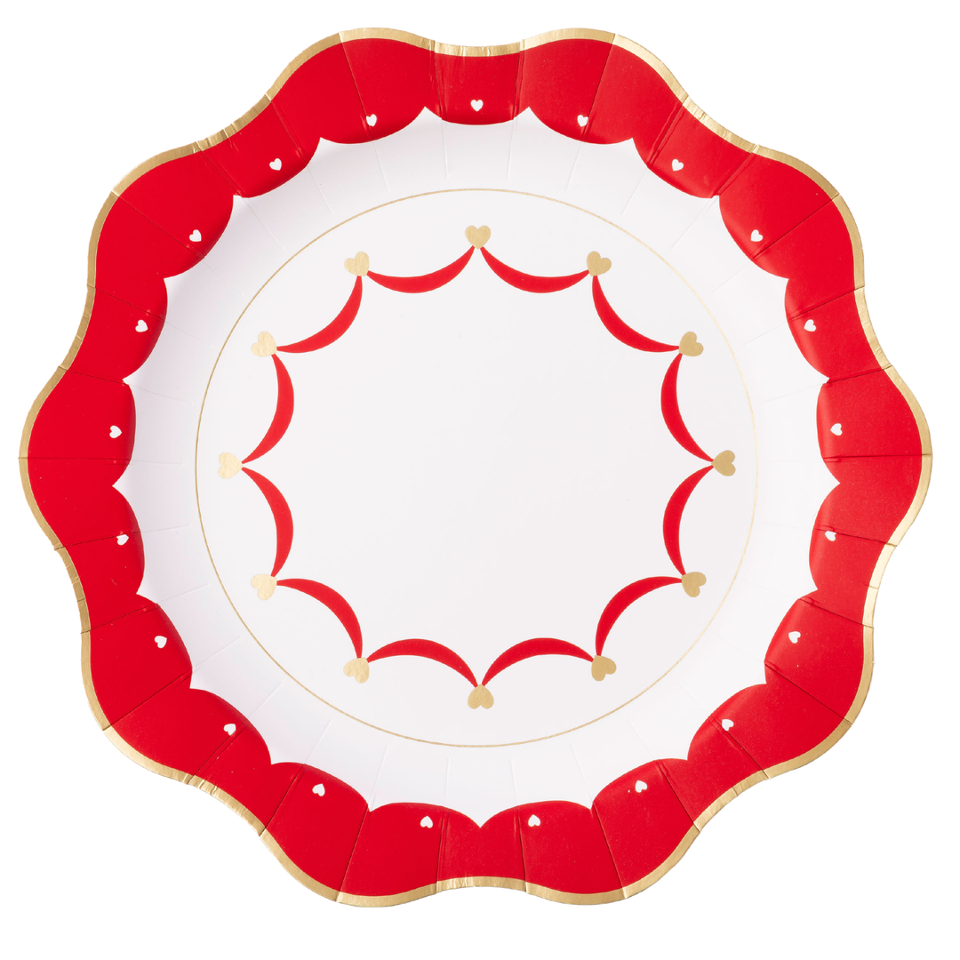 ELEGANT VALENTINE DINNER PLATES Bonjour Fete Plates ELEGANT VALENTINE DINNER PLATES Bonjour Fete - Party Supplies