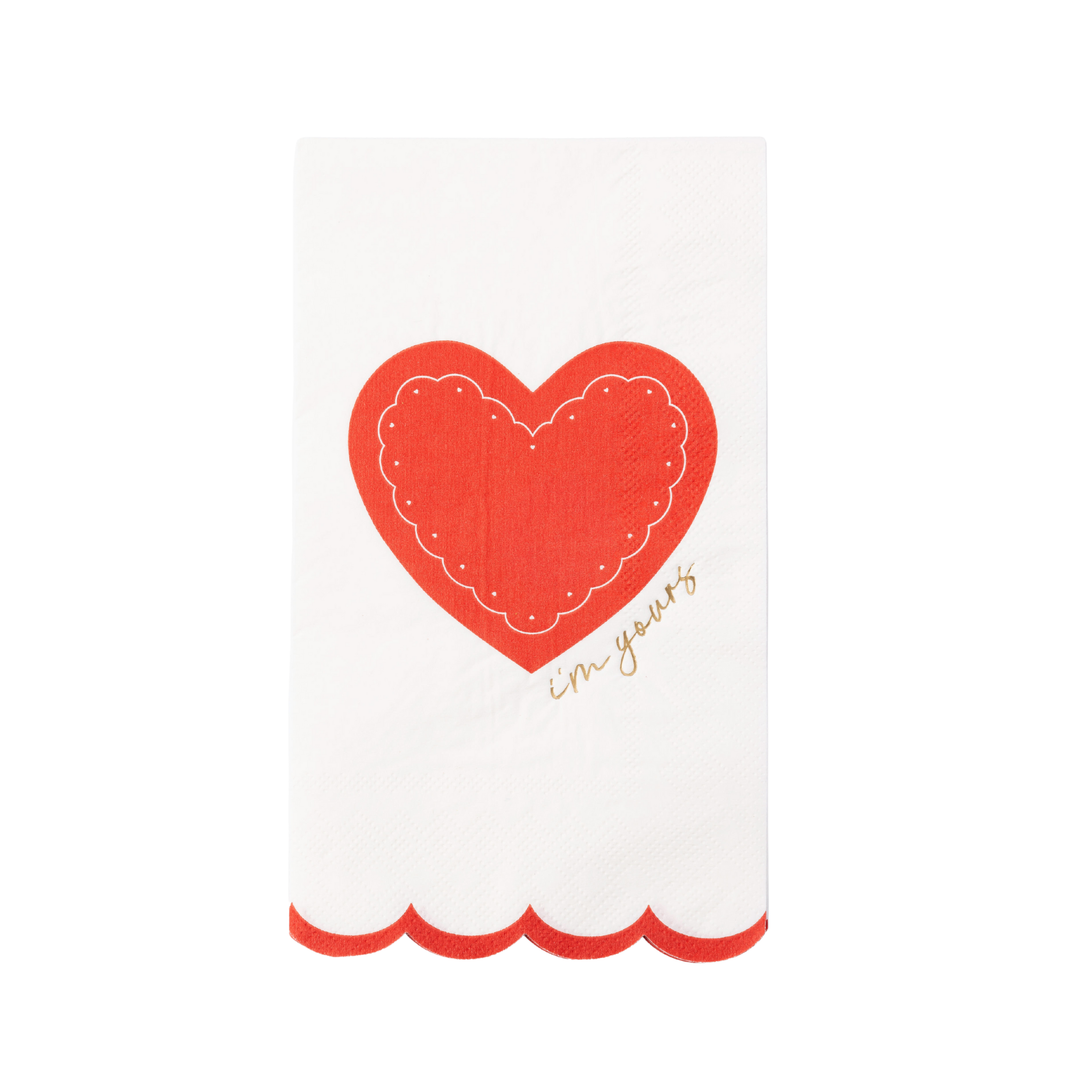 ELEGANT VALENTINE GUEST TOWELS Bonjour Fete Napkins ELEGANT VALENTINE GUEST TOWELS Bonjour Fete - Party Supplies