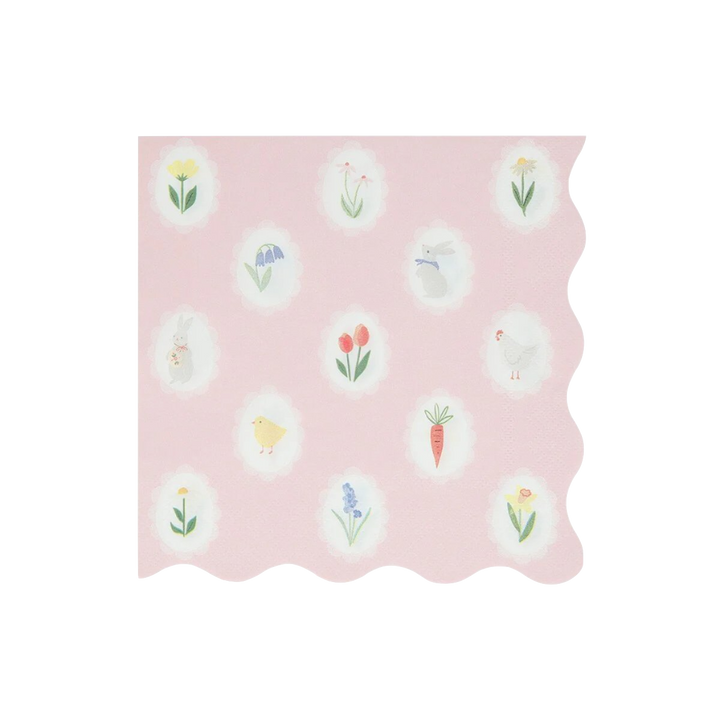 EASTER CAMEO LARGE NAPKINS Meri Meri Napkins EASTER CAMEO LARGE NAPKINS Bonjour Fete - Party Supplies