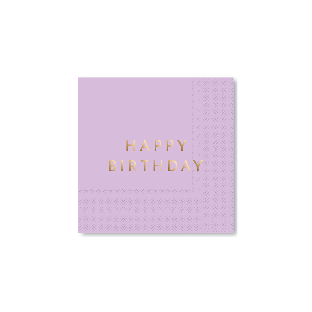 LE LILAC SIGNATURE HAPPY BIRTHDAY COCKTAIL NAPKINS Bonjour Fete Napkins Bonjour Fete - Party Supplies