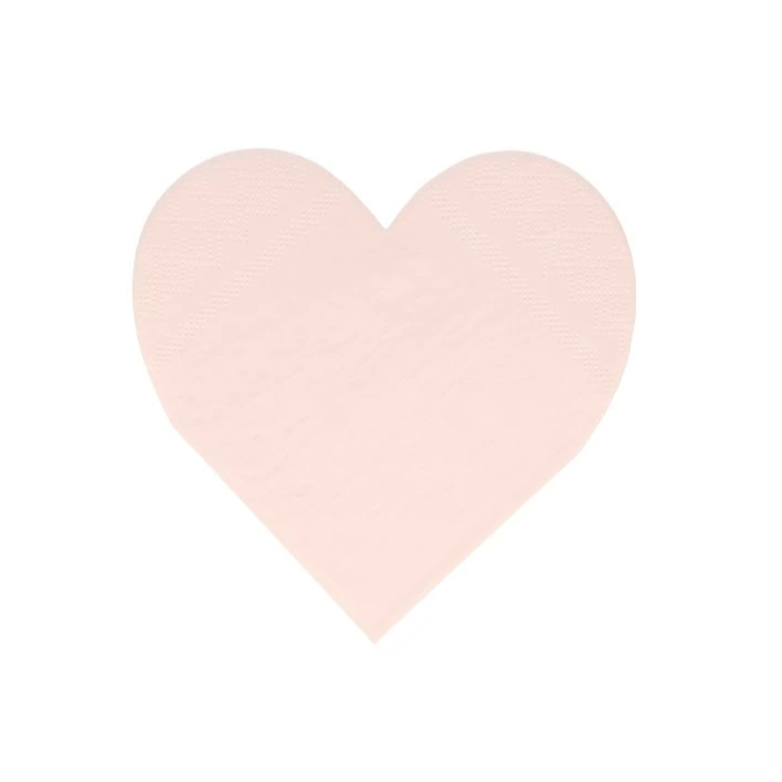 LARGE PINK HEART NAPKINS Meri Meri Napkins Bonjour Fete - Party Supplies