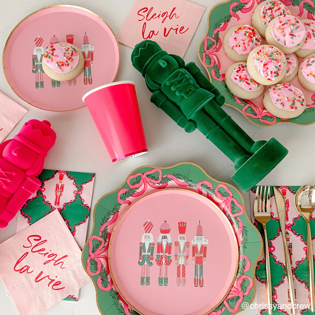 BONJOUR FÊTE X ONE & ONLY PAPER NUTCRACKER SMALL PLATES Bonjour Fete Plates BONJOUR FÊTE X ONE & ONLY PAPER NUTCRACKER SMALL PLATES Bonjour Fete - Party Supplies