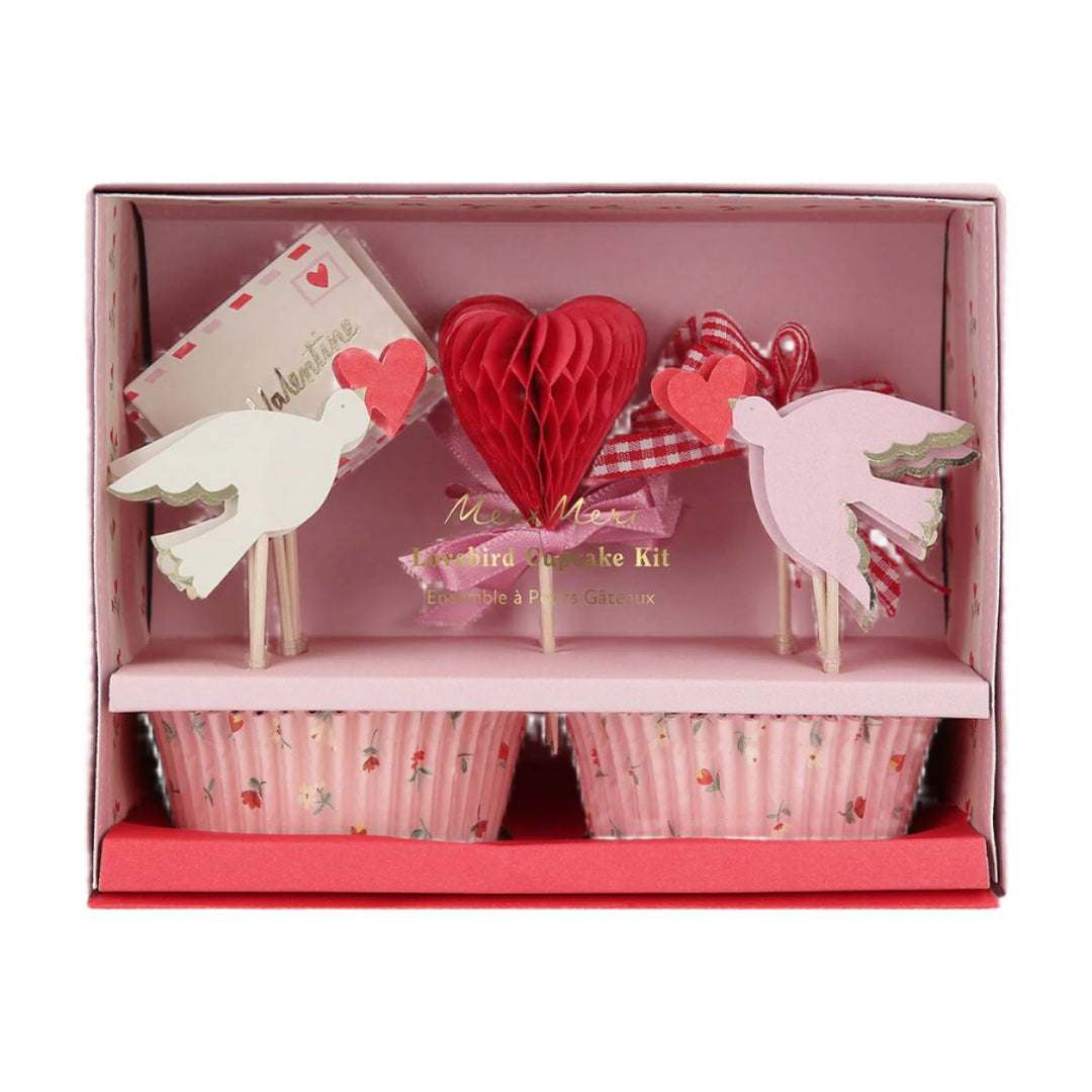 LOVEBIRD CUPCAKE KIT Meri Meri Cupcake Topper LOVEBIRD CUPCAKE KIT Bonjour Fete - Party Supplies