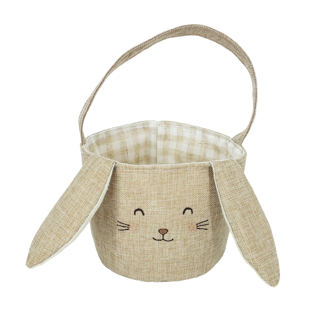 TAUPE LINEN BUNNY EASTER BASKET BY MON AMI MON AMI Easter Baskets TAUPE LINEN BUNNY EASTER BASKET BY MON AMI Bonjour Fete - Party Supplies