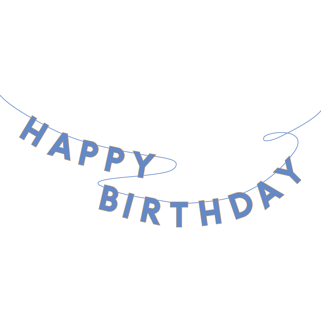 PALISADES BLUE HAPPY BIRTHDAY BANNER Bonjour Fete Garlands & Banners Bonjour Fete - Party Supplies