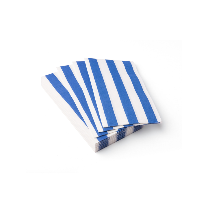 PALISADES BLUE SIGNATURE CABANA STRIPE GUEST TOWELS Bonjour Fete Napkins PALISADES BLUE SIGNATURE CABANA STRIPE GUEST TOWELS Bonjour Fete - Party Supplies