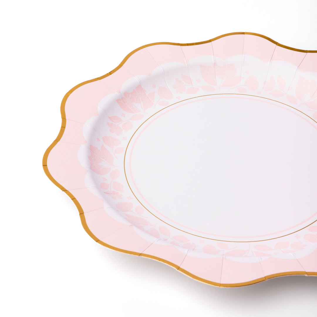 PETAL PINK ELEGANT FLORAL DINNER PLATES Bonjour Fete Plates PETAL PINK ELEGANT FLORAL DINNER PLATES Bonjour Fete - Party Supplies