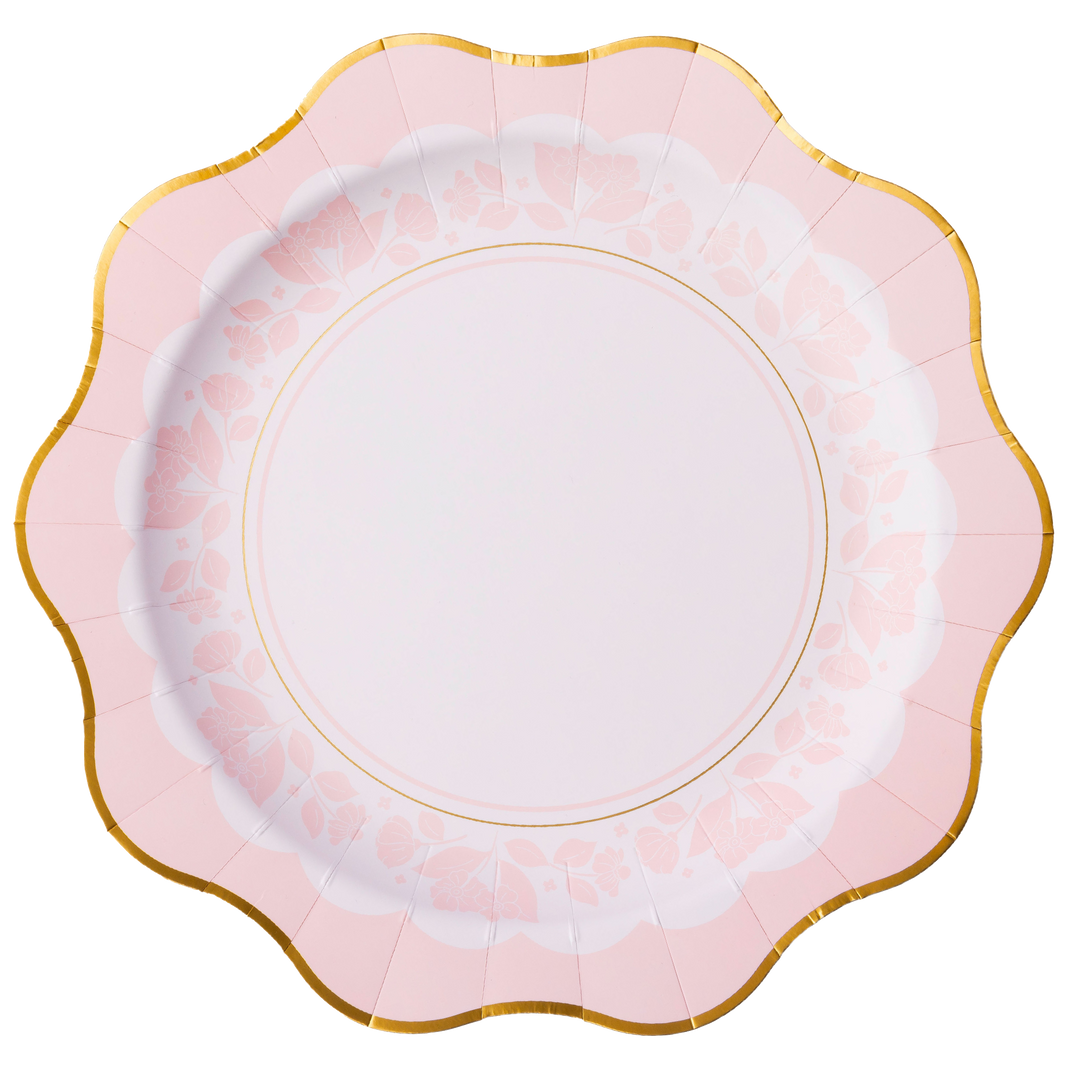 PETAL PINK ELEGANT FLORAL DINNER PLATES Bonjour Fete Plates PETAL PINK ELEGANT FLORAL DINNER PLATES Bonjour Fete - Party Supplies