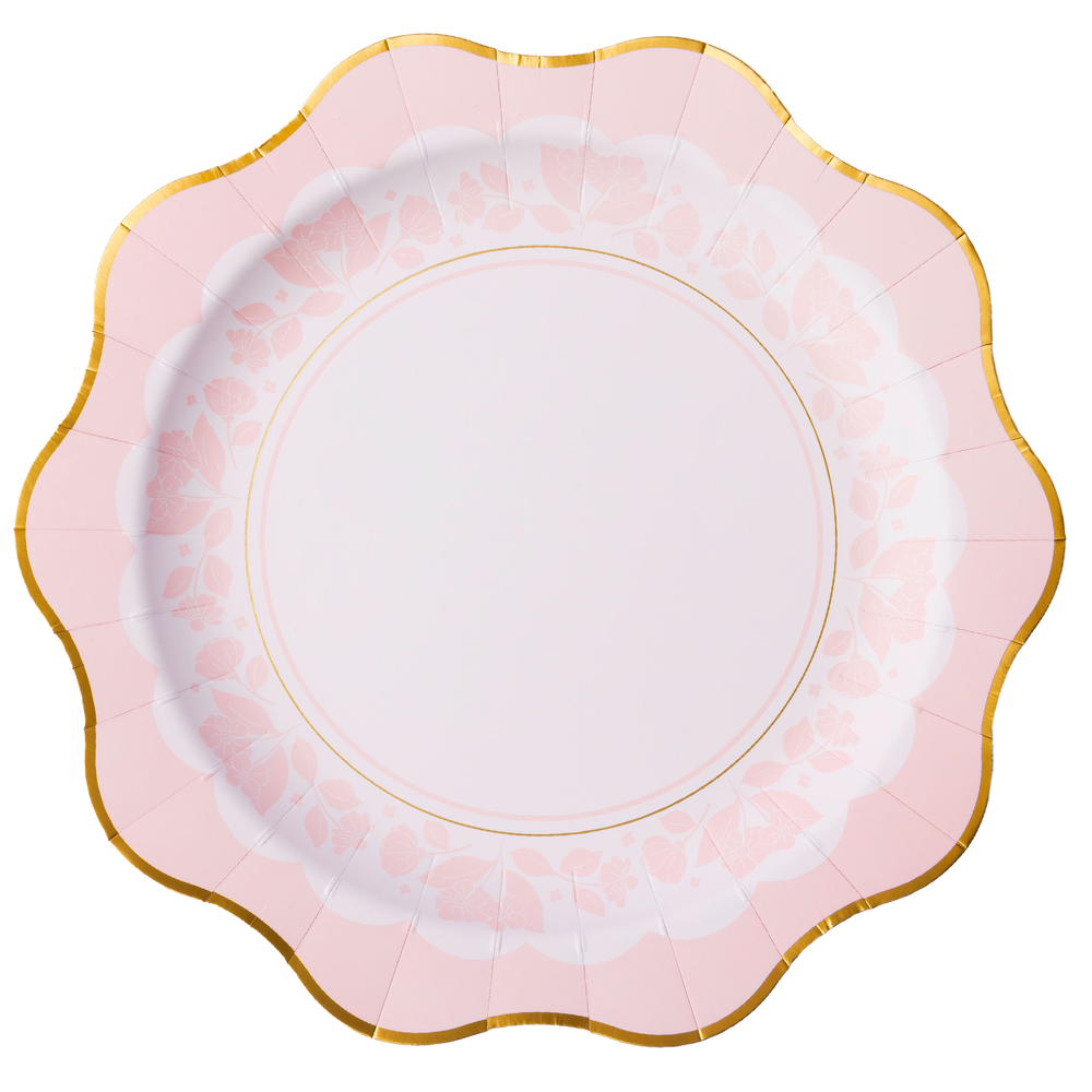 PETAL PINK ELEGANT FLORAL DINNER PLATES Bonjour Fete Plates PETAL PINK ELEGANT FLORAL DINNER PLATES Bonjour Fete - Party Supplies