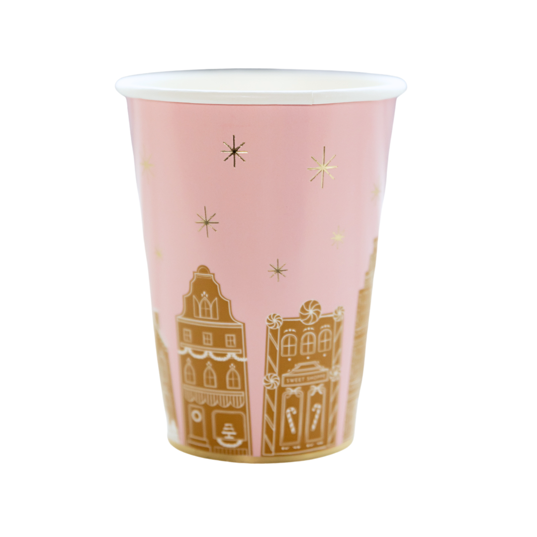 PINK GINGERBREAD CUPS Bonjour Fete Cups Bonjour Fete - Party Supplies