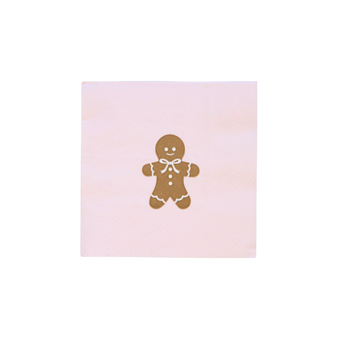 PINK GINGERBREAD SMALL NAPKINS Bonjour Fete Napkins Bonjour Fete - Party Supplies