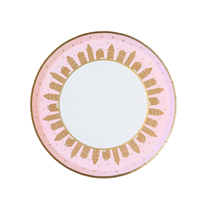 PINK GINGERBREAD SMALL PLATES Bonjour Fete Plates Bonjour Fete - Party Supplies