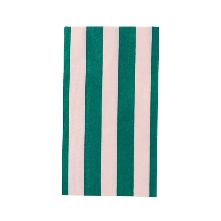 PINK & GREEN SIGNATURE CABANA STRIPE GUEST TOWELS Bonjour Fete Napkins PINK & GREEN SIGNATURE CABANA STRIPE GUEST TOWELS Bonjour Fete - Party Supplies