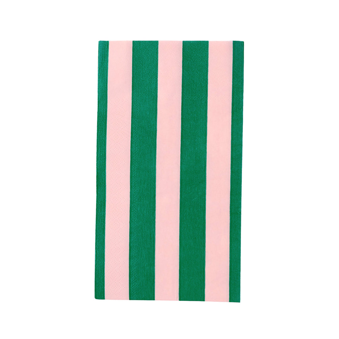 PINK & GREEN SIGNATURE CABANA STRIPE GUEST TOWELS Bonjour Fete Napkins PINK & GREEN SIGNATURE CABANA STRIPE GUEST TOWELS Bonjour Fete - Party Supplies