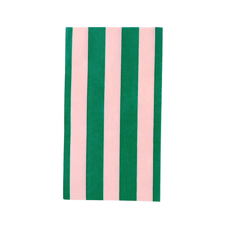 PINK & GREEN SIGNATURE CABANA STRIPE GUEST TOWELS Bonjour Fete Napkins PINK & GREEN SIGNATURE CABANA STRIPE GUEST TOWELS Bonjour Fete - Party Supplies