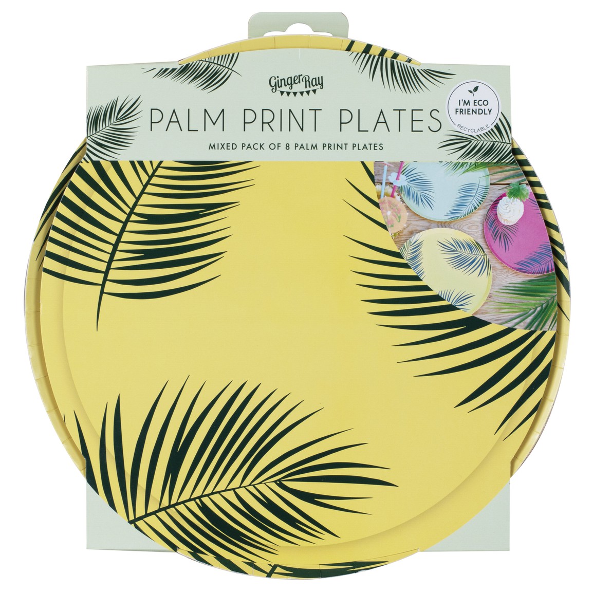 PALM LEAF PRINTED PAPER PLATES