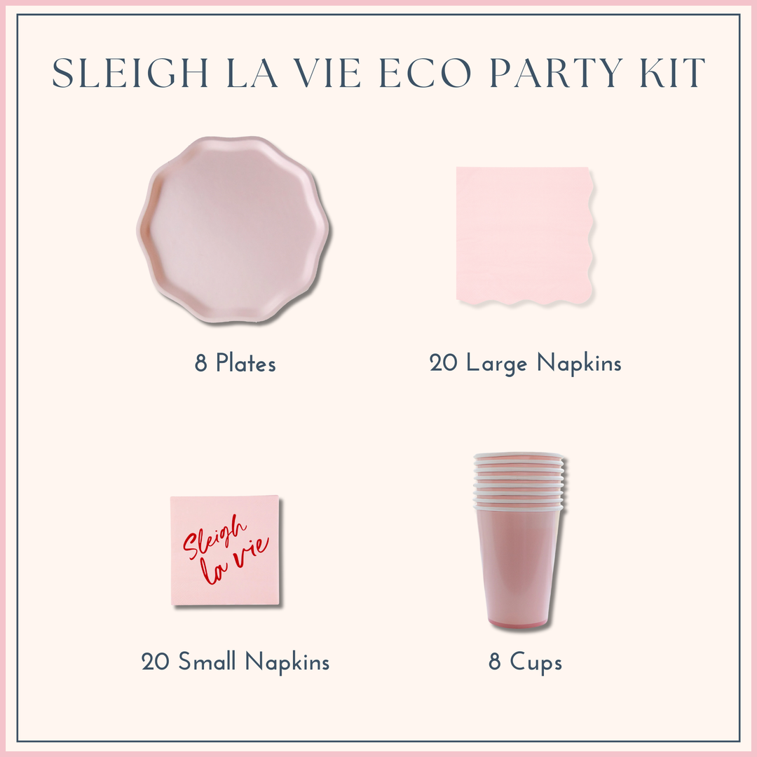 SLEIGH LA VIE ECO PARTY KIT Bonjour Fête  SLEIGH LA VIE ECO PARTY KIT Bonjour Fete - Party Supplies