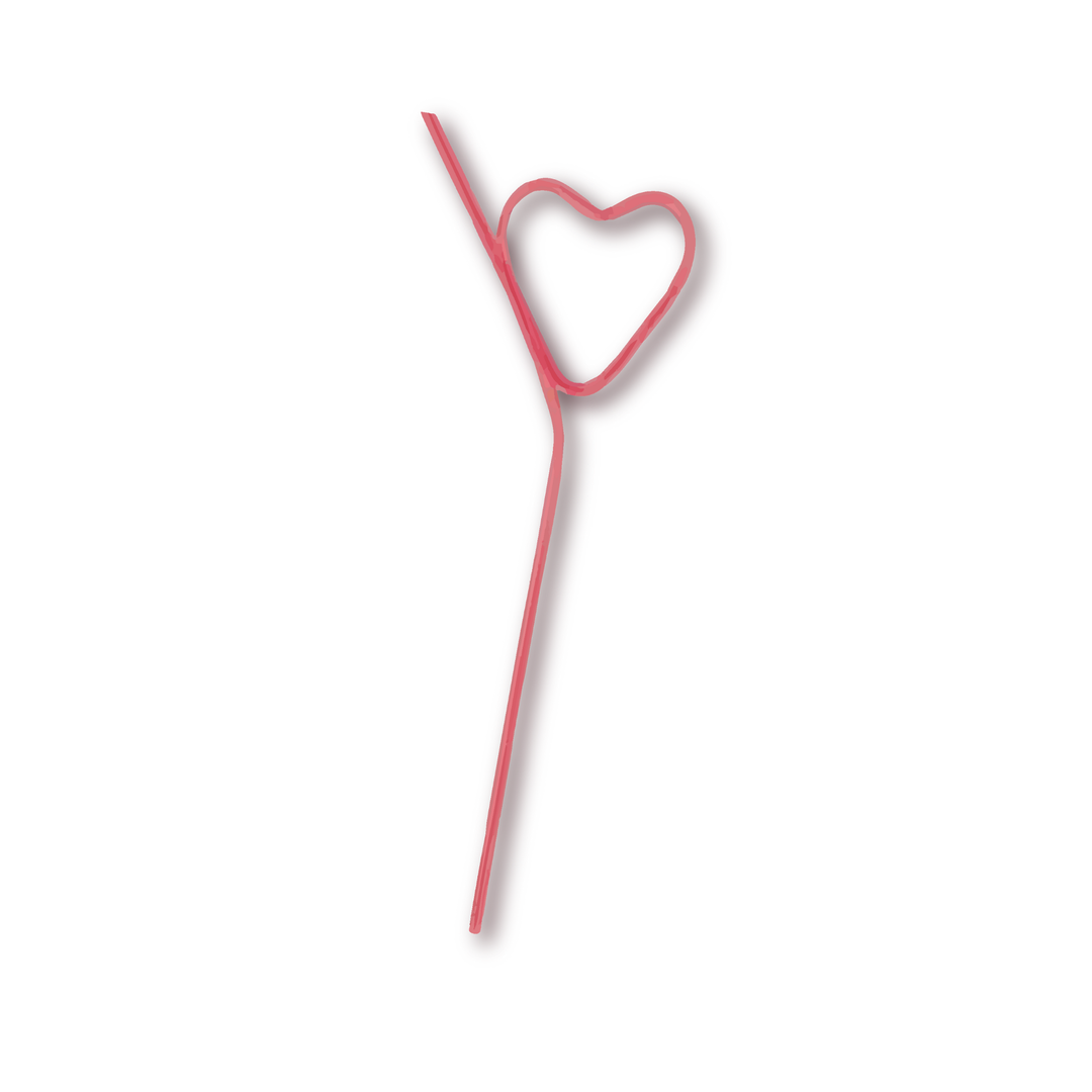 PINK HEART VALENTINE'S DAY PARTY STRAWS Bonjour Fête  PINK HEART VALENTINE'S DAY PARTY STRAWS Bonjour Fete - Party Supplies