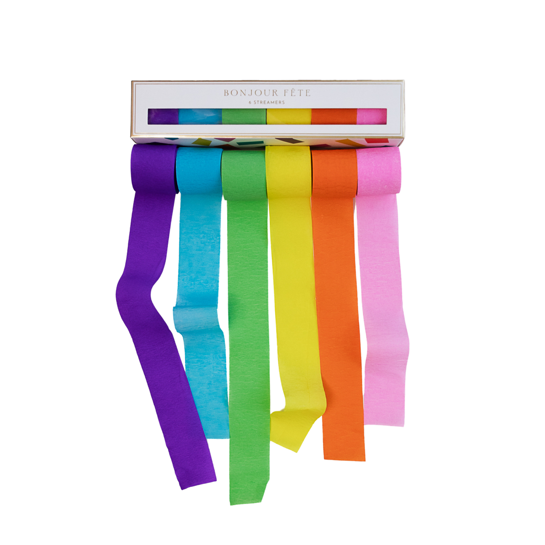 RAINBOW CREPE PAPER STREAMERS Bonjour Fete Garlands & Banners Bonjour Fete - Party Supplies