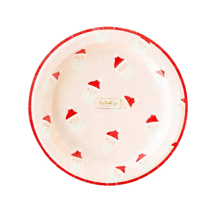 SCATTERED SANTA PAPER PLATES My Mind’s Eye SCATTERED SANTA PAPER PLATES Bonjour Fete - Party Supplies