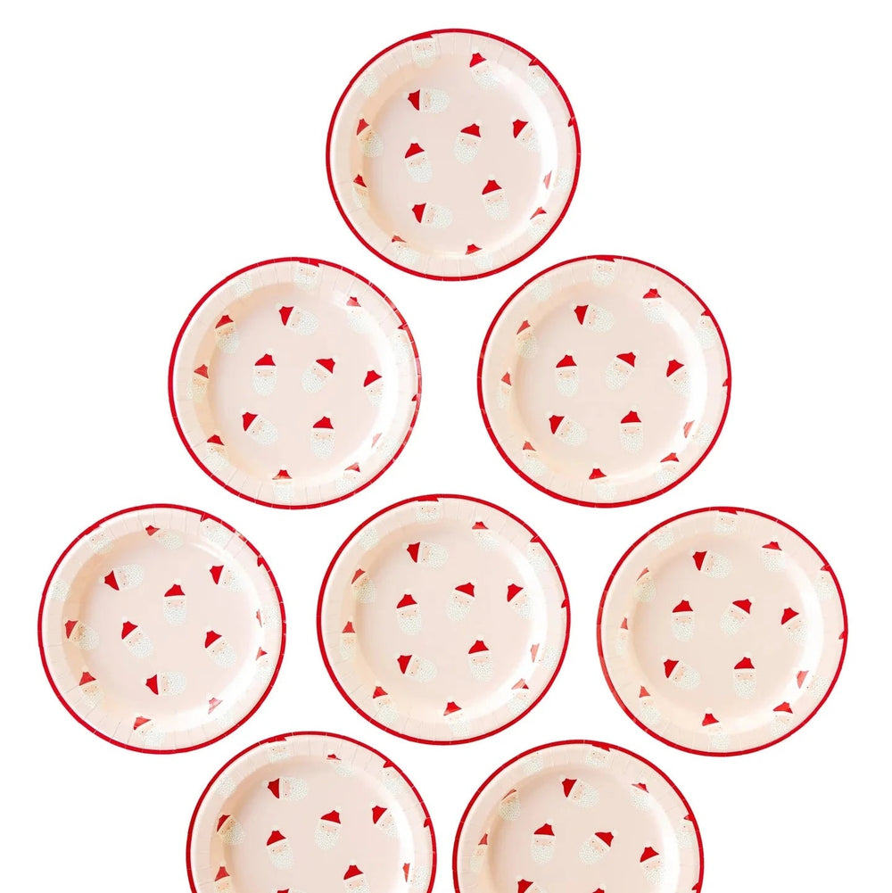 SCATTERED SANTA PAPER PLATES My Mind’s Eye SCATTERED SANTA PAPER PLATES Bonjour Fete - Party Supplies