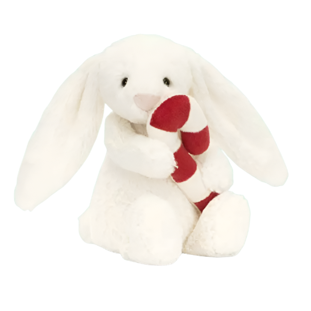 Bashful Bunny With Candy Cane By Jellycat Bonjour Fete Party Supplies Holiday Toys & Books